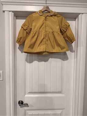 Girls' Mustard Hooded bunny ear Peplum Jacket